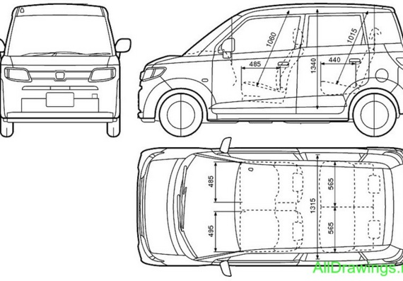 Honda Zest (2006) (Хонда Зест (2006)) - чертежи (рисунки) автомобиля